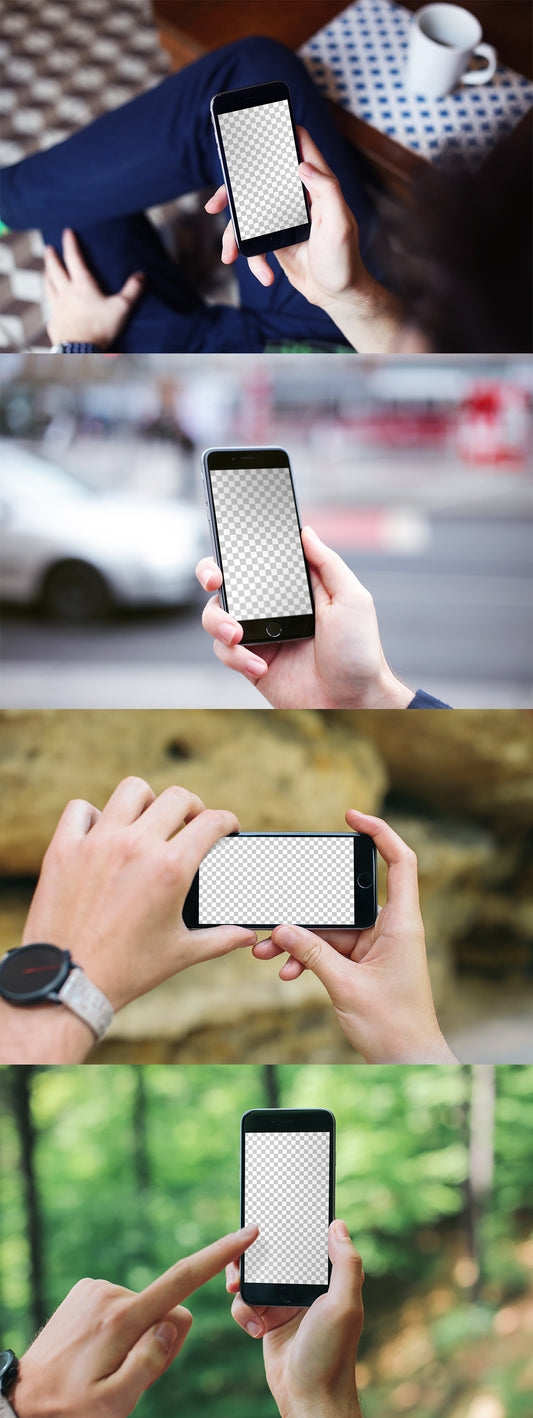 Free Set of 4 iPhone 6 Mockups in Hand