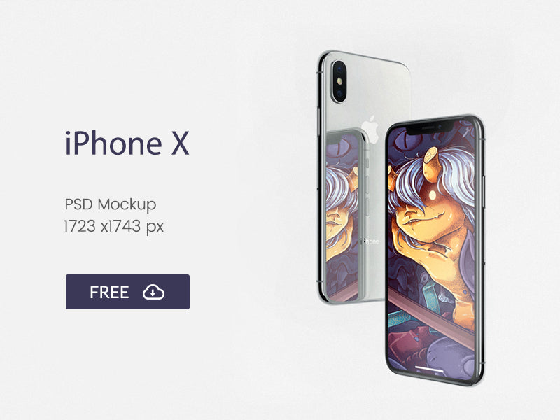 Free iPhone X Mockup Side Angle View