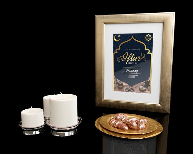 Free Islamic New Year Decoration With Black Background Psd