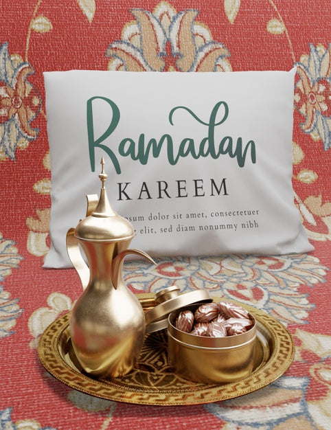 Free Islamic New Year Decoration With Teapot And Dried Dates Psd