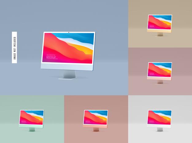 Free Isolated Desktop Screen Mockup Psd