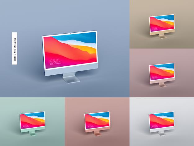 Free Isolated Desktop Screen Mockup Psd