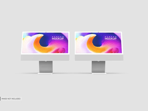 Free Isolated Desktop Screens Mockup Psd