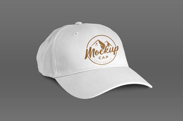 Free Isolated White Cap Mockup Psd