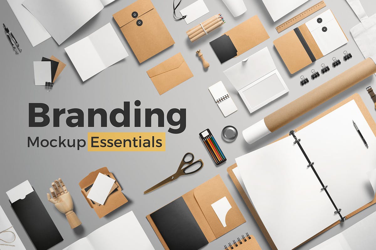 Free Isometric Branding Mockup Scene