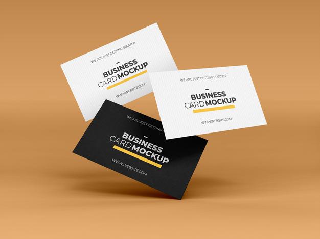 Free Isometric Business Card Mockup Template Psd