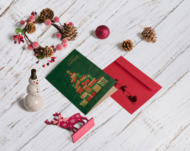 Free Isometric Christmas Mockup Psd