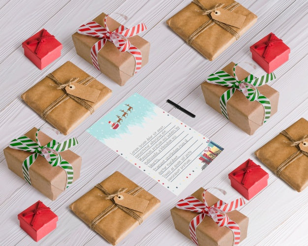 Free Isometric Christmas Mockup Psd