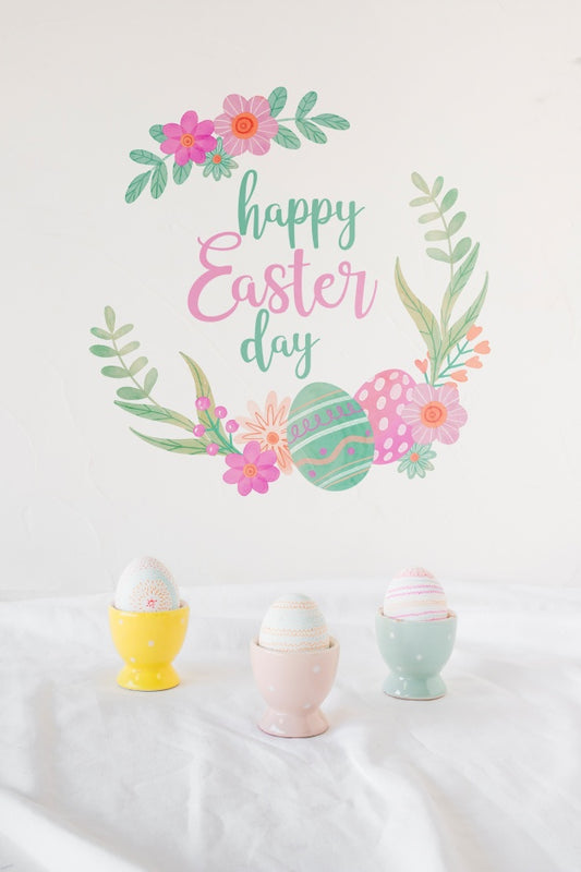 Free Isometric Easter Mockup Composition Psd