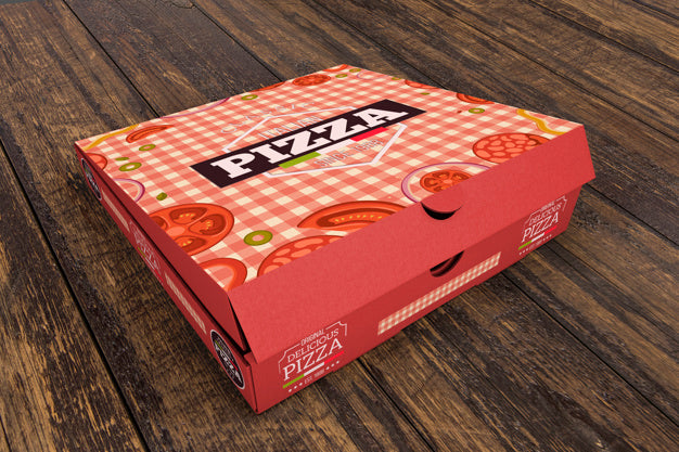 Free Isometric Pizza Box Mockup Psd