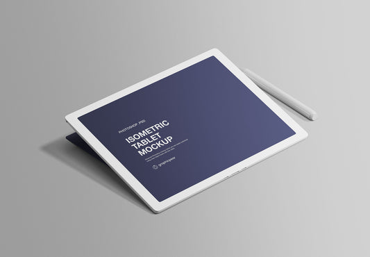 Free Isometric Tablet Mockup