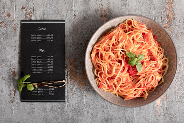 Free Italian Food Menu Concept Mock-Up Psd