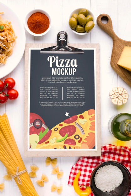 Free Italian Food Mock-Up Restaurant Menu Psd