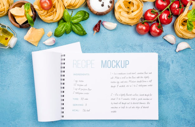 Free Italian Food Recipe Mock-Up Psd