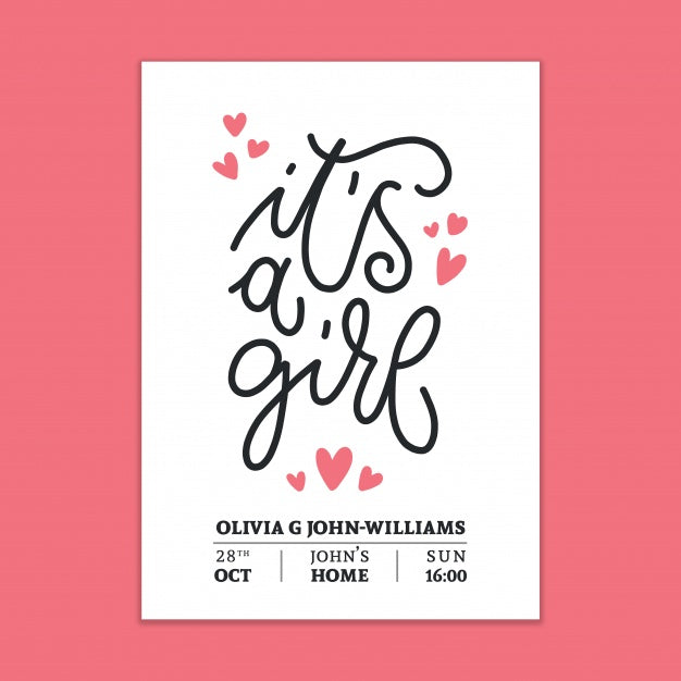 Free Its A Girl Mockup Psd