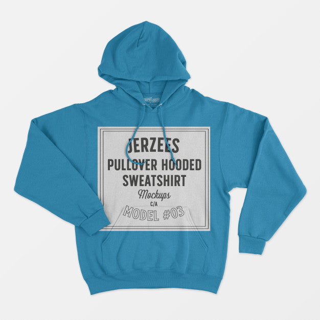 Free Jerzees Pullover Hooded Sweatshirt Mockup Psd