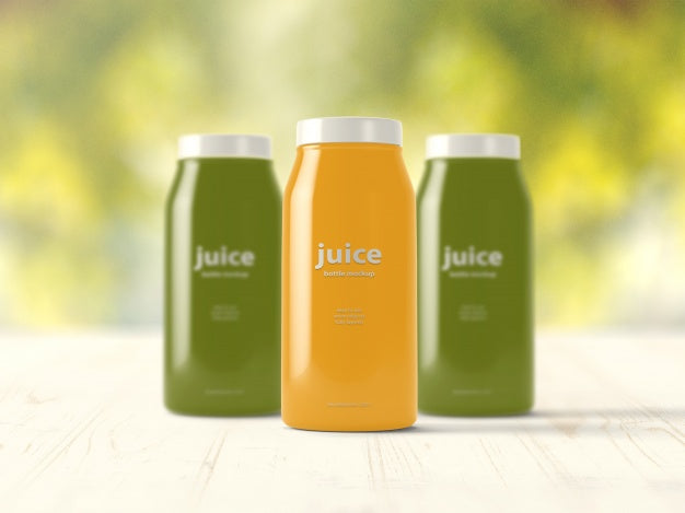 Free Juice Bottles Mock Up Psd