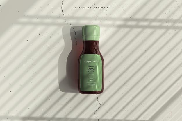 Free Ketchup Or Sauce Bottle Mockup Psd