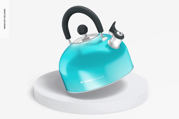 Free Kettle Mockup, Leaned Psd