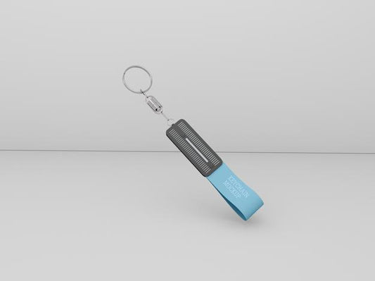 Free Keychain With Metallic Ring Mockup Psd