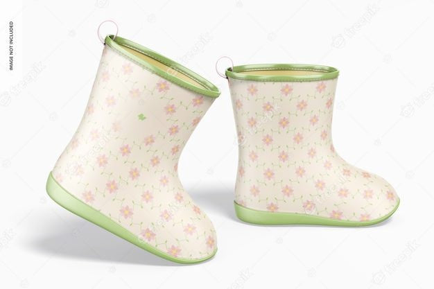 Free Kids Rain Boots Mockup, Right View Psd