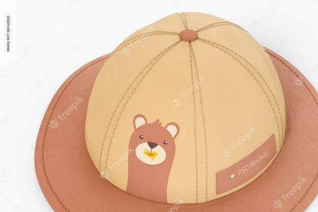 Free Kids Sun Hat Mockup, Close Up Psd