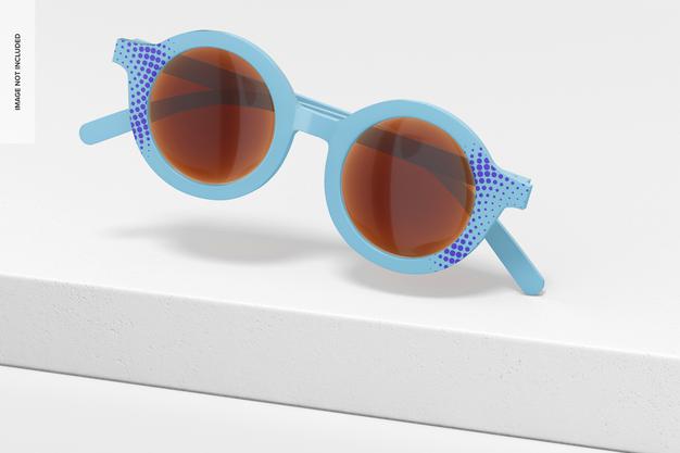 Free Kids Sunglasses Mockup, Falling Psd