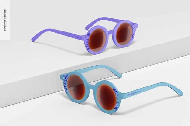 Free Kids Sunglasses Mockup, Perspective Psd