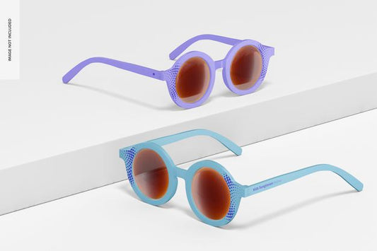 Free Kids Sunglasses Mockup, Perspective Psd