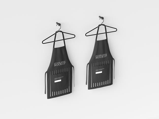 Free Kitchen Aprons Hanging Mockup Psd