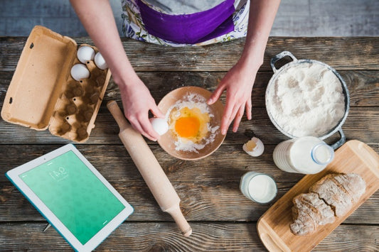 Free Kitchen Mockup With Tablet Psd