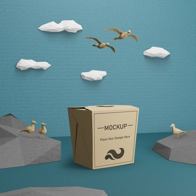 Free Kraft Paper Bag For Ocean Day With Mock-Up Psd