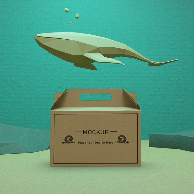 Free Kraft Paper Bag Underwater For Ocean Day Psd