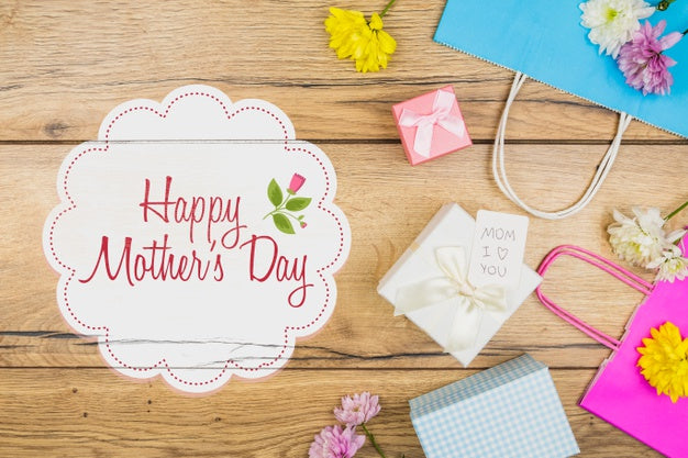 Free Label Mockup With Mothers Day Concept Psd