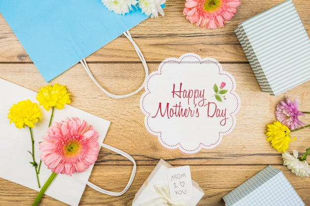 Free Label Mockup With Mothers Day Concept Psd