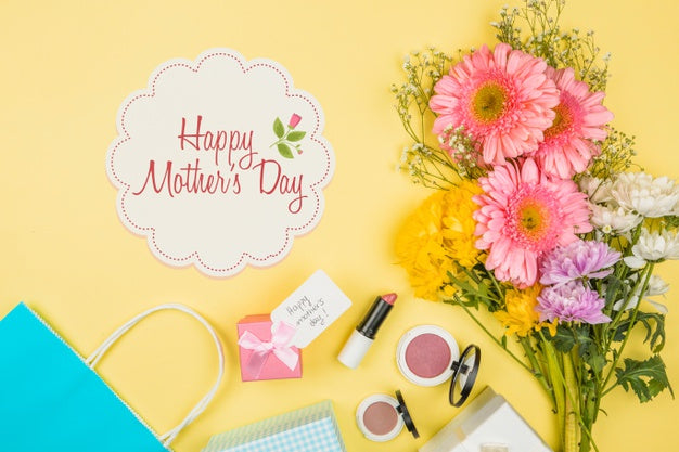 Free Label Mockup With Mothers Day Concept Psd