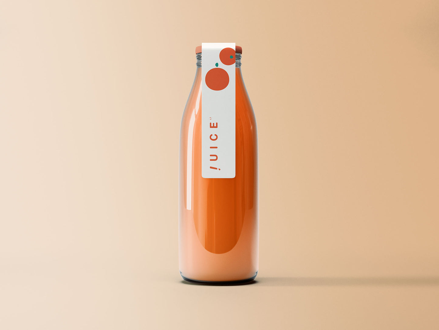 Free Labeled Juice Bottle Mockup