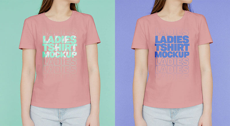 Free Ladies T-Shirt Mockup Psd