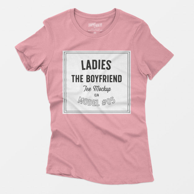 Free Ladies The Boyfriend Tee Mockup 05 Psd