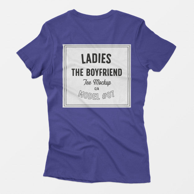 Free Ladies The Boyfriend Tee Mockup Psd