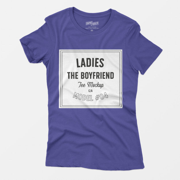 Free Ladies The Boyfriend Tee Mockup Psd