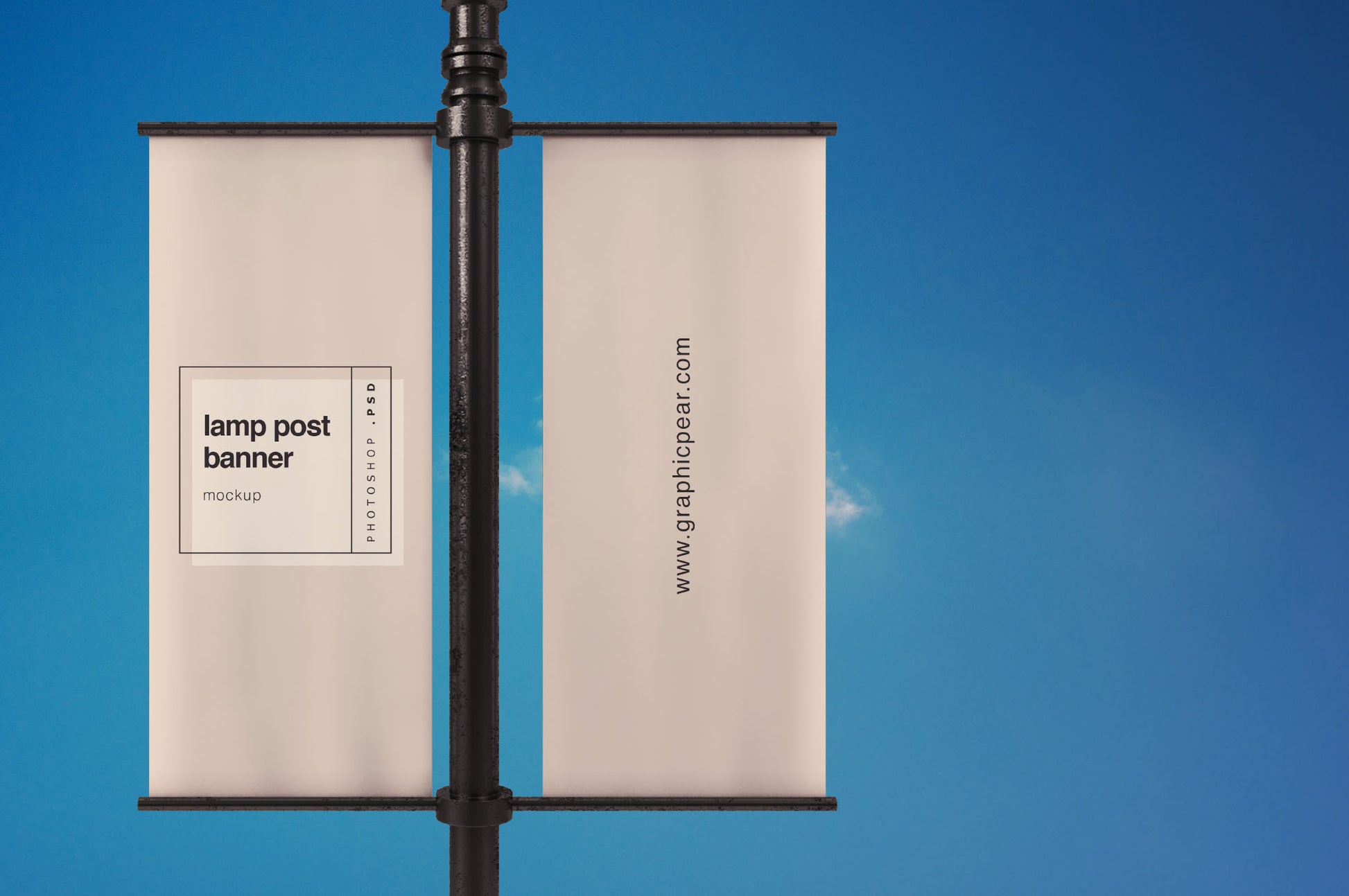 Free Lamp Post Banner Mockup