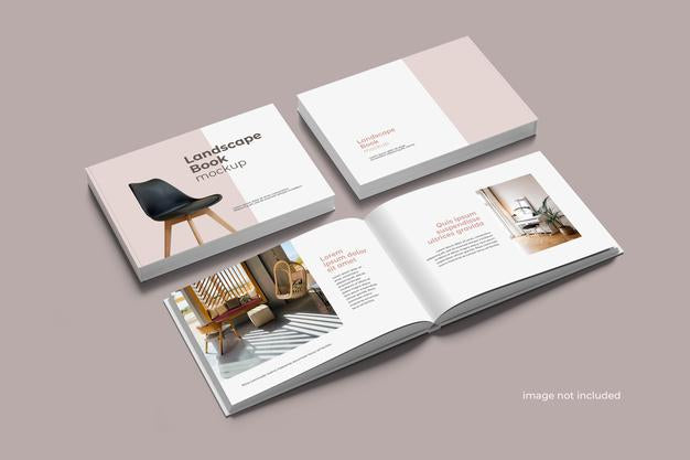 Free Landscape Book Album Mockup Psd