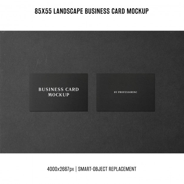 Free Landscape Business Card Mockup Psd