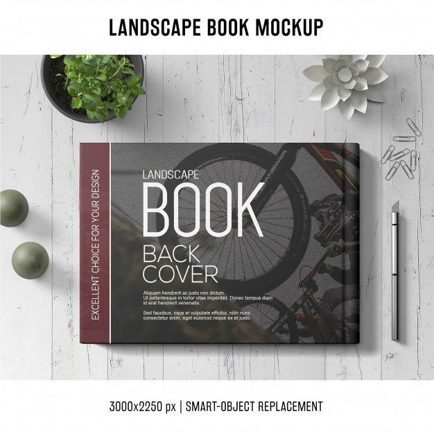 Free Lanscape Book Mockup Psd