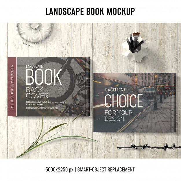 Free Lanscape Book Mockup Psd