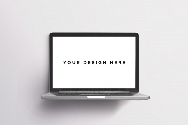 Free Laptop Mockup On White Psd