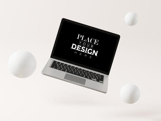 Free Laptop On Workspace Mockup Psd