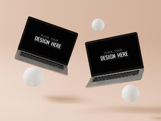 Free Laptop On Workspace Mockup Psd