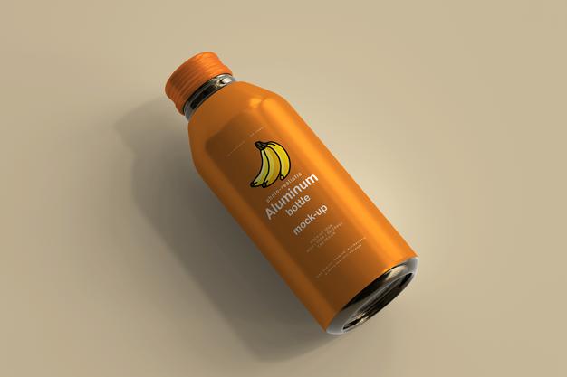 Free Large Aluminum Beverage Bottle Mockup Psd